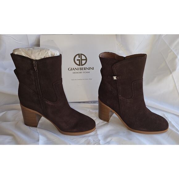 Giani Bernini Women's Olaa Memory Foam Block Heel Dress Booties - Cocoa - Picture 3 of 6